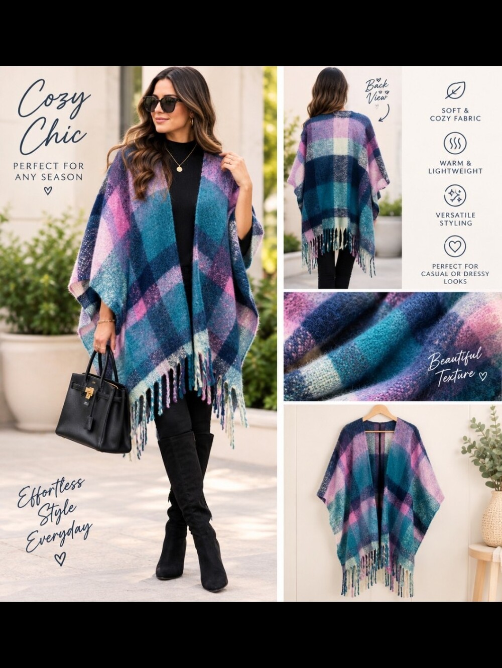 SO Knit Mulicolored Poncho
